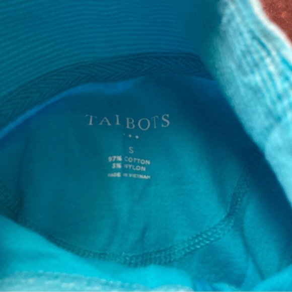 Ladies Talbots Active Wear Turquoise Stipe Pullover - Picture 4 of 4
